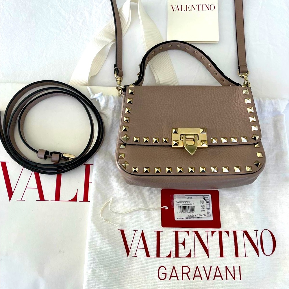 Valentino Rockstud Small Top Handle Handbag